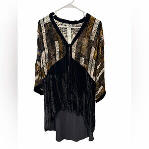 Cocoon House Silk Velvet Tunic Top Boho Patchwork Blouse